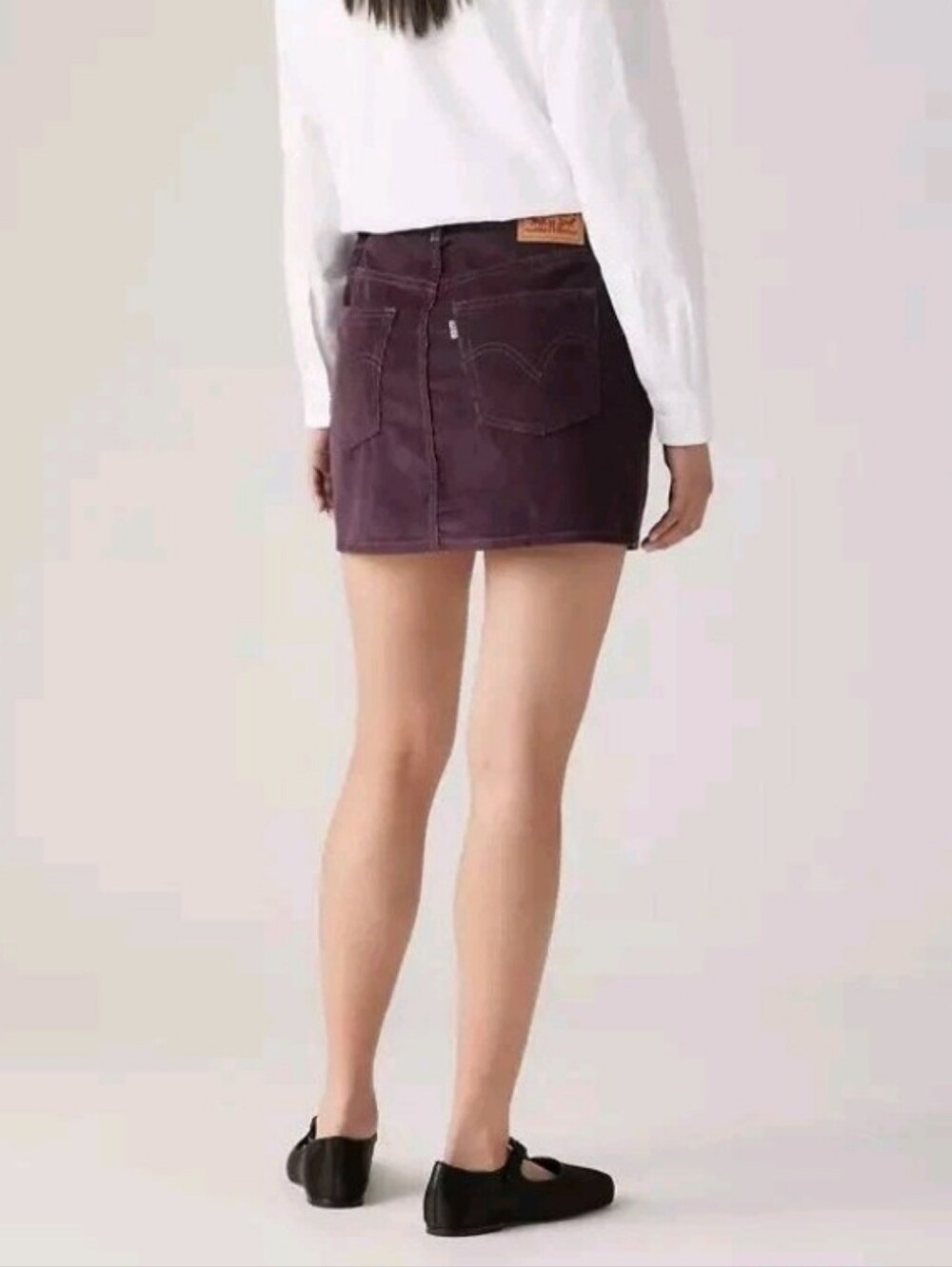 NWT Levi's Women's Icon Skirt Corduroy Plum Perfect Purple Button Fly Size-31